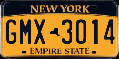 NY license plate GMX3014