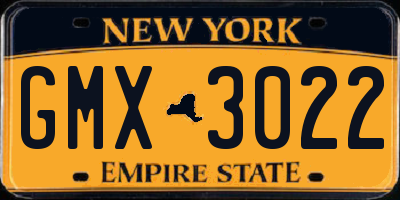 NY license plate GMX3022