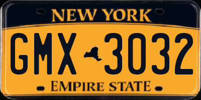 NY license plate GMX3032