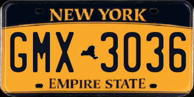 NY license plate GMX3036