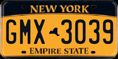 NY license plate GMX3039