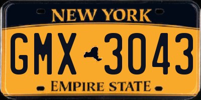 NY license plate GMX3043