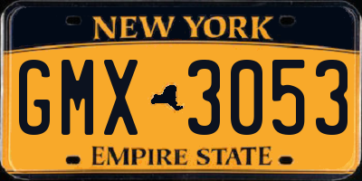 NY license plate GMX3053