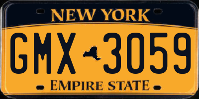NY license plate GMX3059