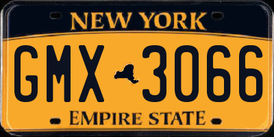 NY license plate GMX3066