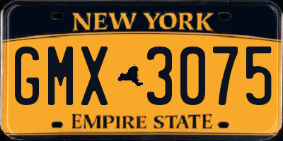 NY license plate GMX3075