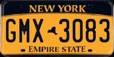 NY license plate GMX3083