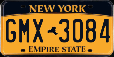 NY license plate GMX3084