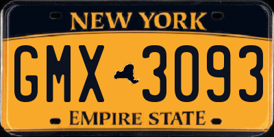 NY license plate GMX3093