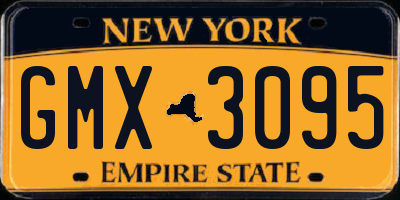 NY license plate GMX3095