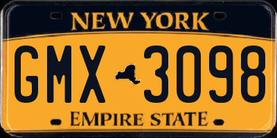 NY license plate GMX3098