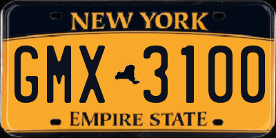 NY license plate GMX3100