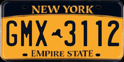 NY license plate GMX3112