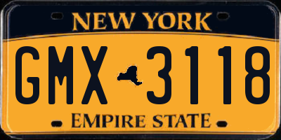 NY license plate GMX3118