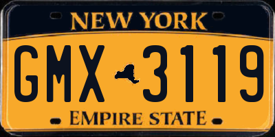 NY license plate GMX3119