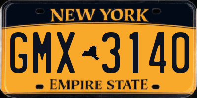 NY license plate GMX3140