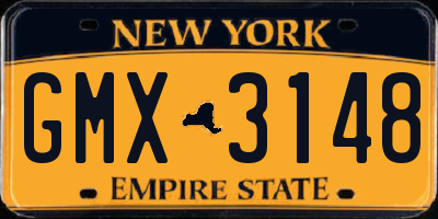 NY license plate GMX3148
