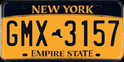 NY license plate GMX3157