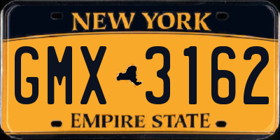 NY license plate GMX3162