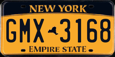 NY license plate GMX3168