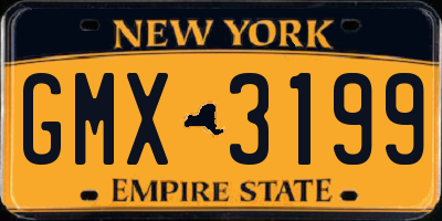 NY license plate GMX3199