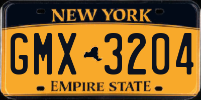 NY license plate GMX3204