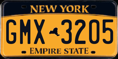 NY license plate GMX3205
