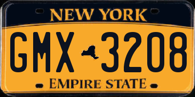 NY license plate GMX3208