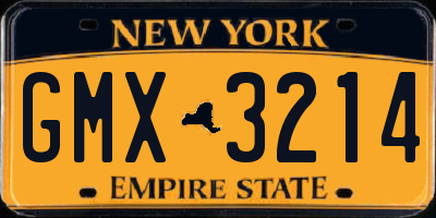 NY license plate GMX3214