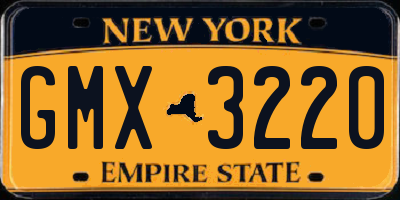 NY license plate GMX3220