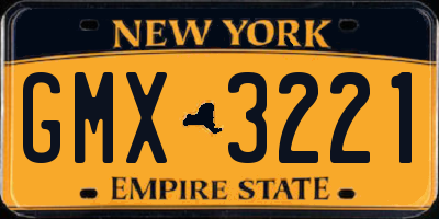 NY license plate GMX3221