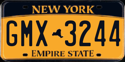 NY license plate GMX3244
