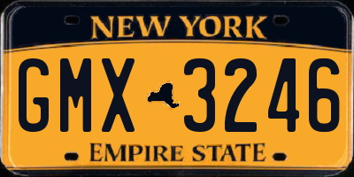 NY license plate GMX3246