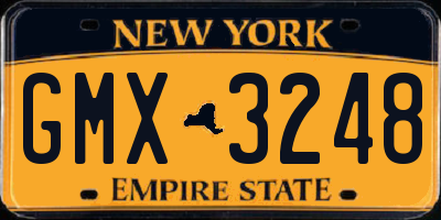 NY license plate GMX3248