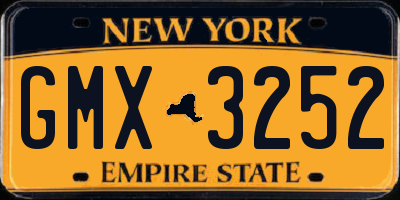 NY license plate GMX3252