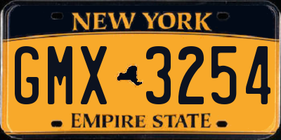 NY license plate GMX3254