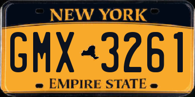 NY license plate GMX3261