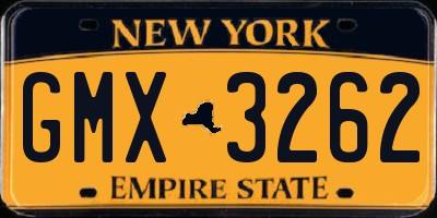NY license plate GMX3262