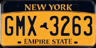 NY license plate GMX3263