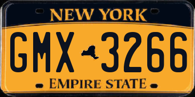 NY license plate GMX3266