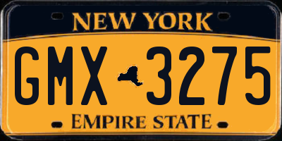 NY license plate GMX3275