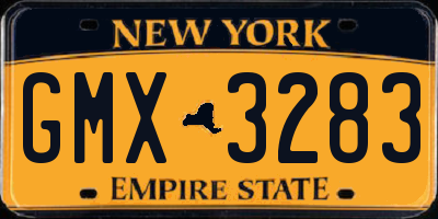 NY license plate GMX3283