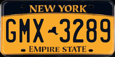 NY license plate GMX3289