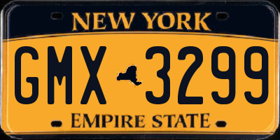NY license plate GMX3299