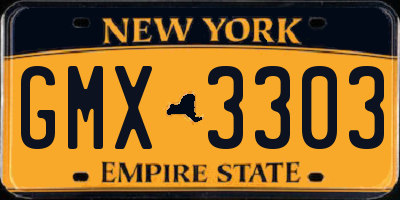 NY license plate GMX3303