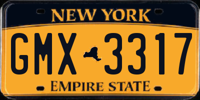 NY license plate GMX3317