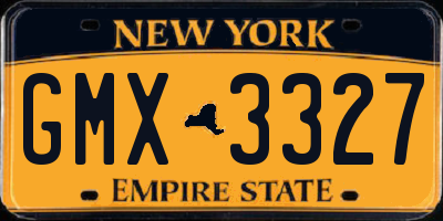 NY license plate GMX3327