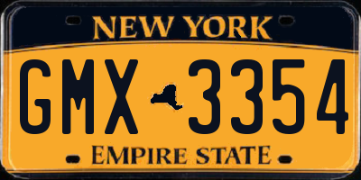 NY license plate GMX3354