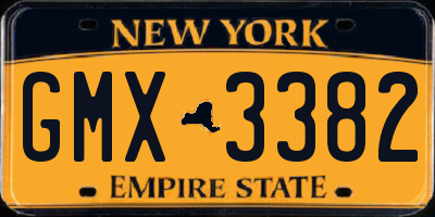 NY license plate GMX3382