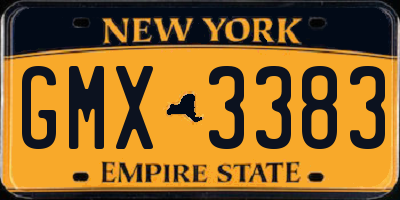 NY license plate GMX3383